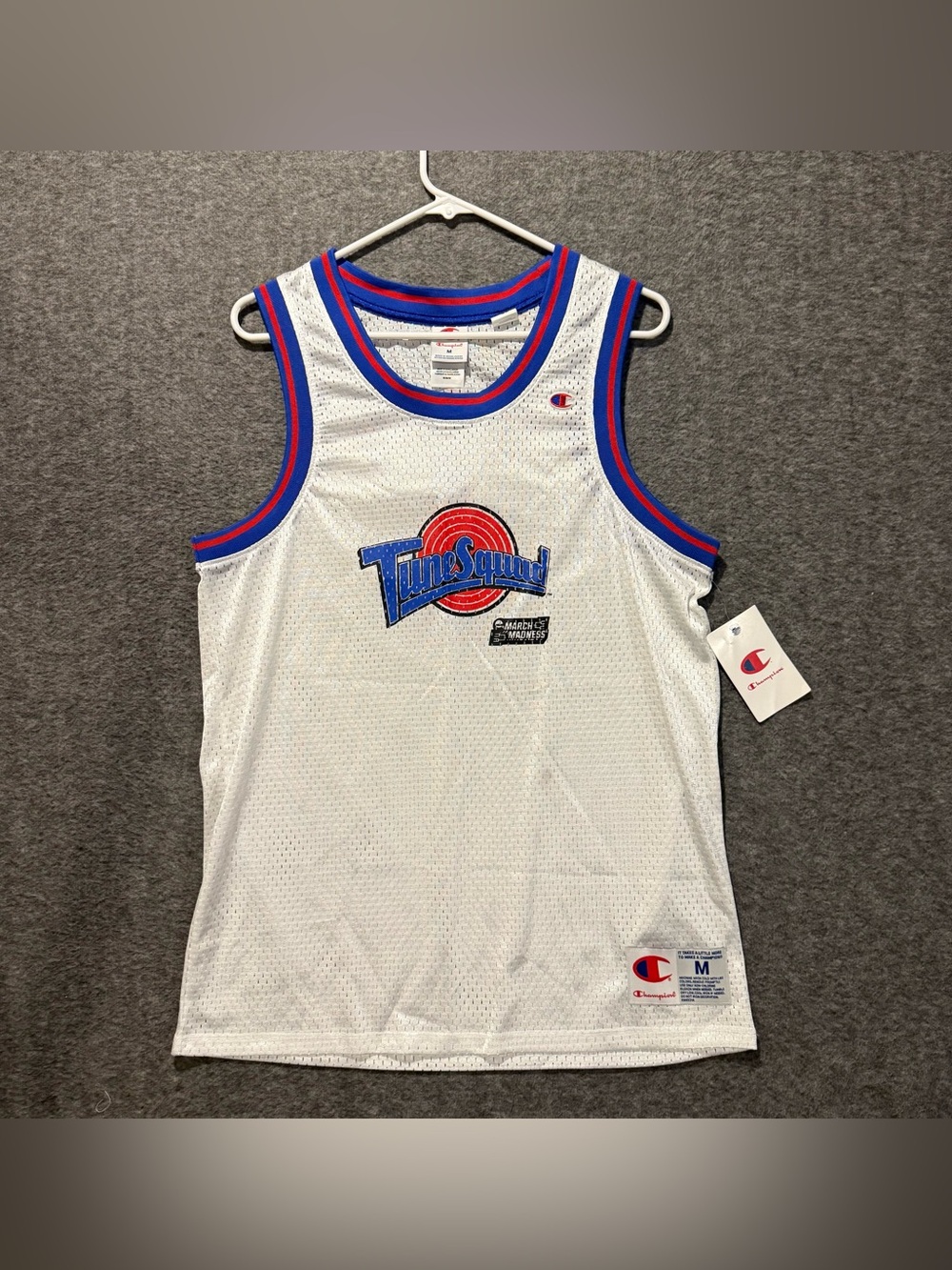 Space Jam Tune Squad Bugs #1 Champion Basketball Jersey Mens M mesh white NWT